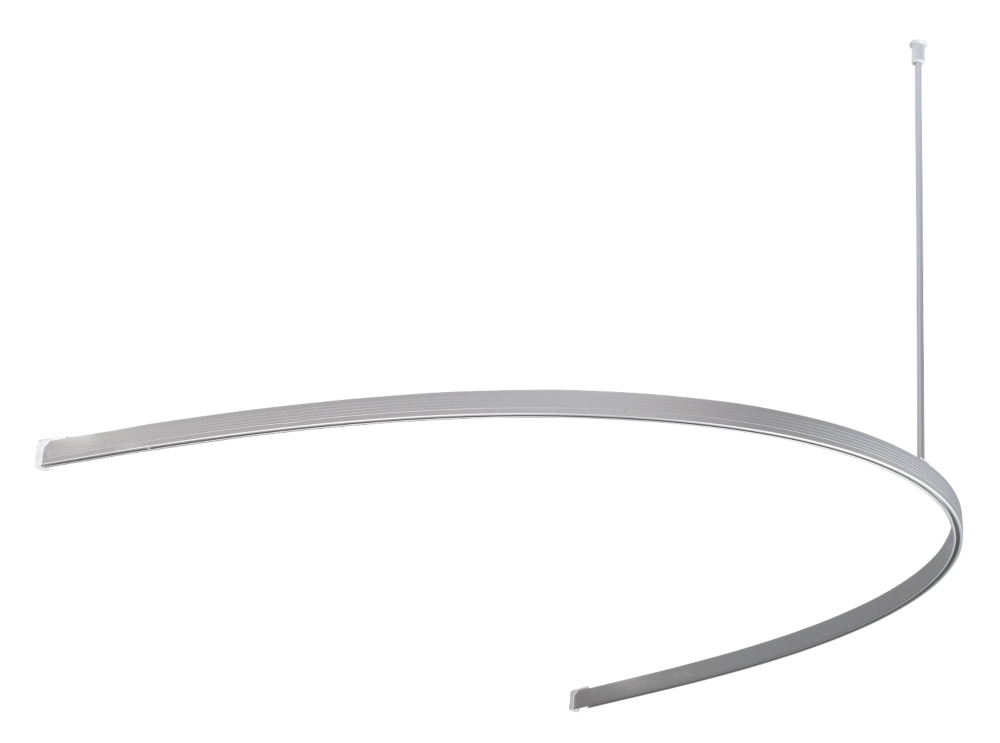 Croydex Curved Bendy Shower Curtain Rail Aluminium Silver 2500mm