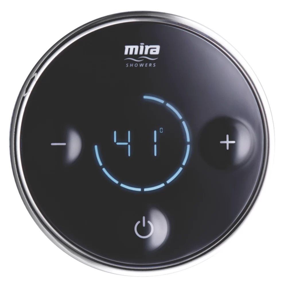 Mira Platinum Gravity-Pumped Rear-Fed Single Outlet Black / Chrome Thermostatic Wireless Digital Mixer Shower - Image 5
