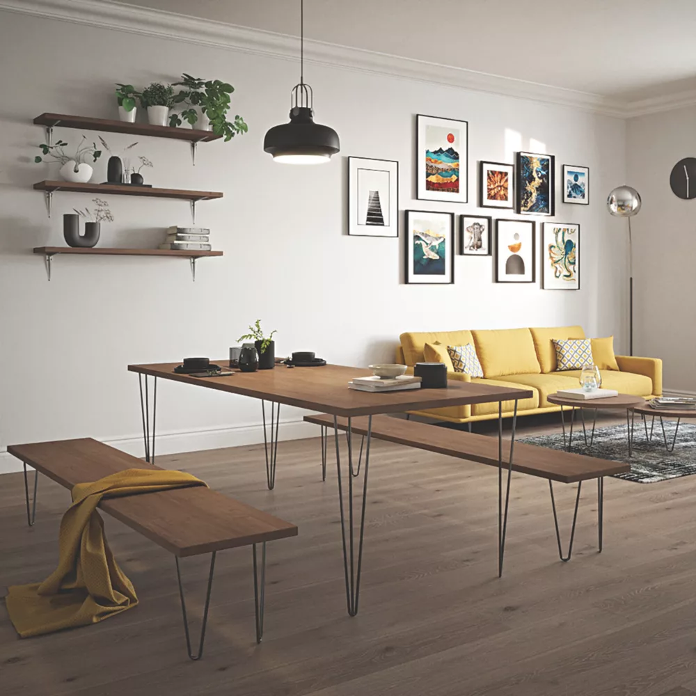 Rothley 3-Pin Hairpin Worktop Leg Gun Metal 710mm - Image 3