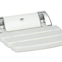 Mira Wall-Mounted Shower Seat White / Chrome