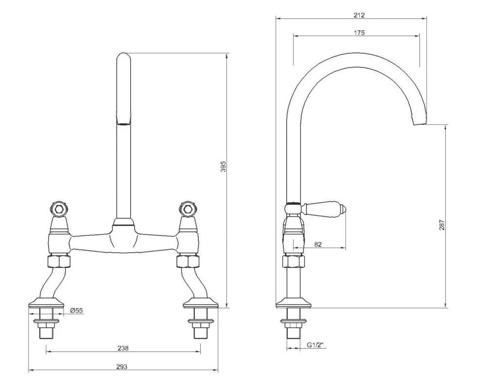 Swirl M5004P Allegro Surface-Mounted Deck Sink Mixer Kitchen Tap Chrome - Image 3