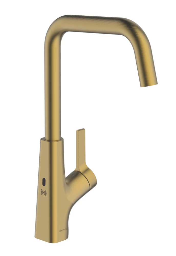 Clearwater Azia Battery-Powered Single Lever Monobloc Tap With Sensor Operation Brushed Brass - Image 3