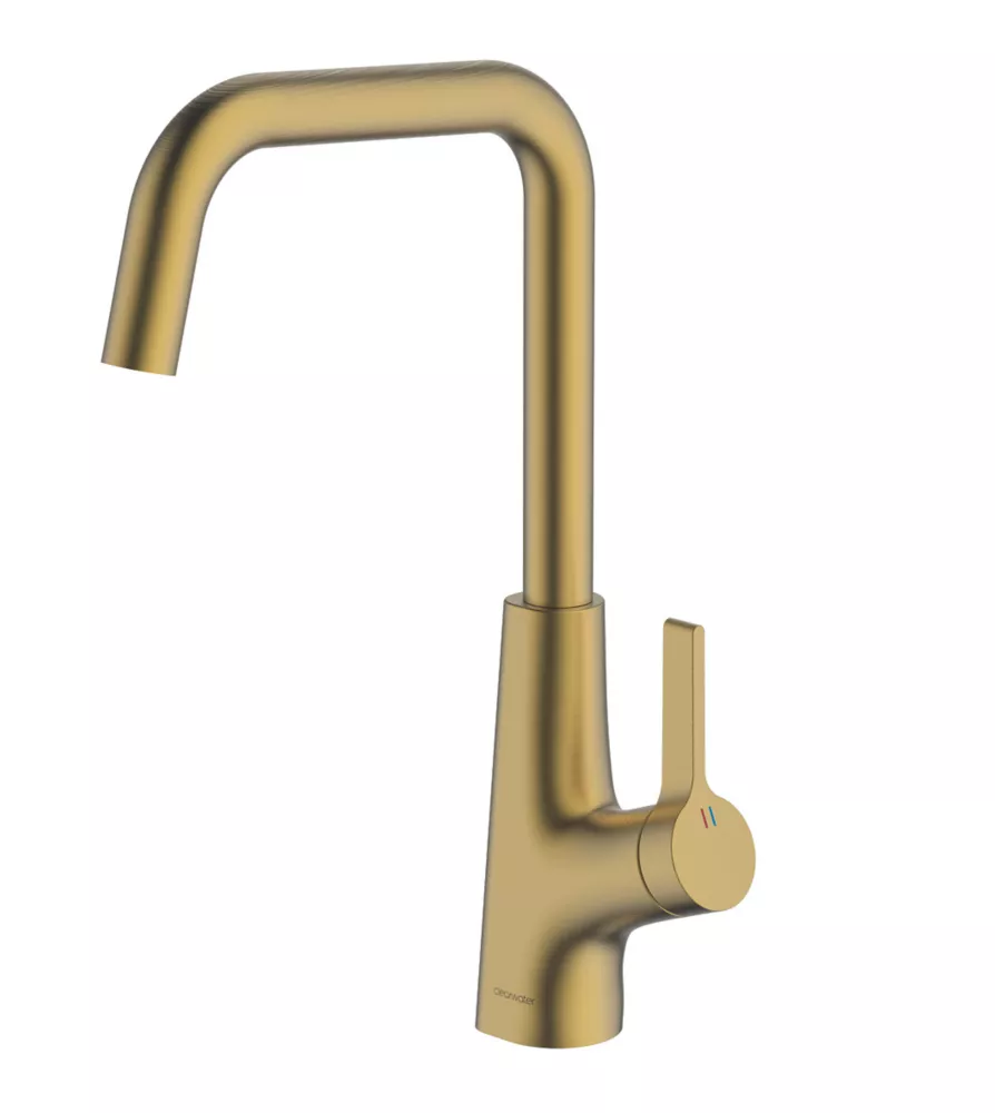 Clearwater Azia Battery-Powered Single Lever Monobloc Tap With Sensor Operation Brushed Brass