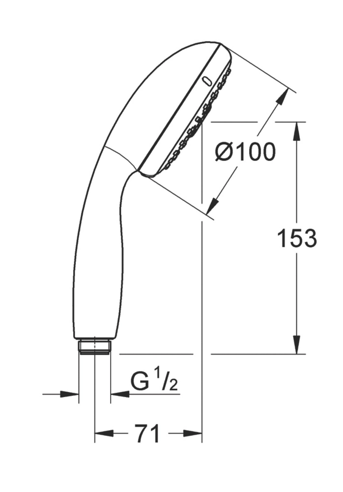 Grohe Vitalio Start 100 Shower Handset Chrome 100 X 153mm - Image 3