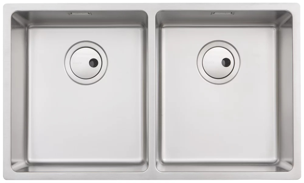 Abode Matrix 2 Bowl Stainless Steel Undermount & Inset Kitchen Sink 740 X 440mm - Image 2