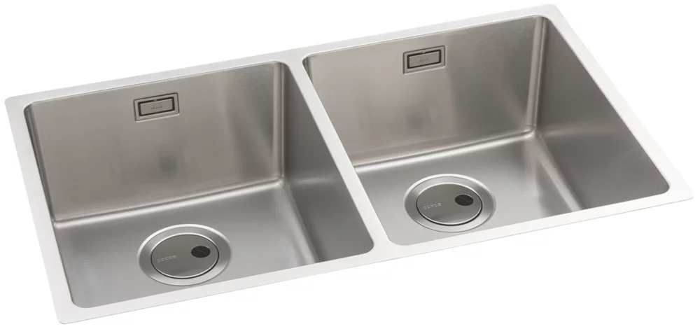 Abode Matrix 2 Bowl Stainless Steel Undermount & Inset Kitchen Sink 740 X 440mm
