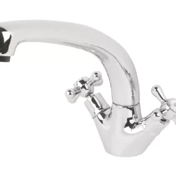 Swirl Traditional Sink-Mounted Mono Mixer Kitchen Tap Chrome