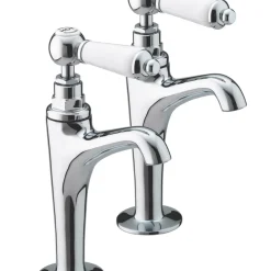 Bristan Renaissance Traditional High Neck Pillar Taps 2 Pack