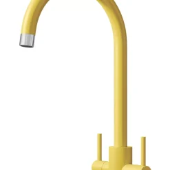 ETAL Sorrento Twin Lever Kitchen Mixer Tap Matt Yellow