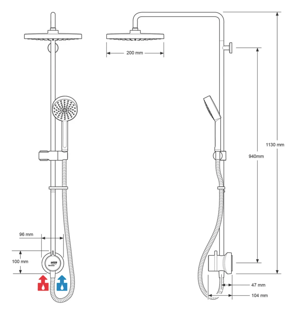 Mira Minimal ERD Rear-Fed Exposed Chrome Thermostatic Mixer Shower - Image 5