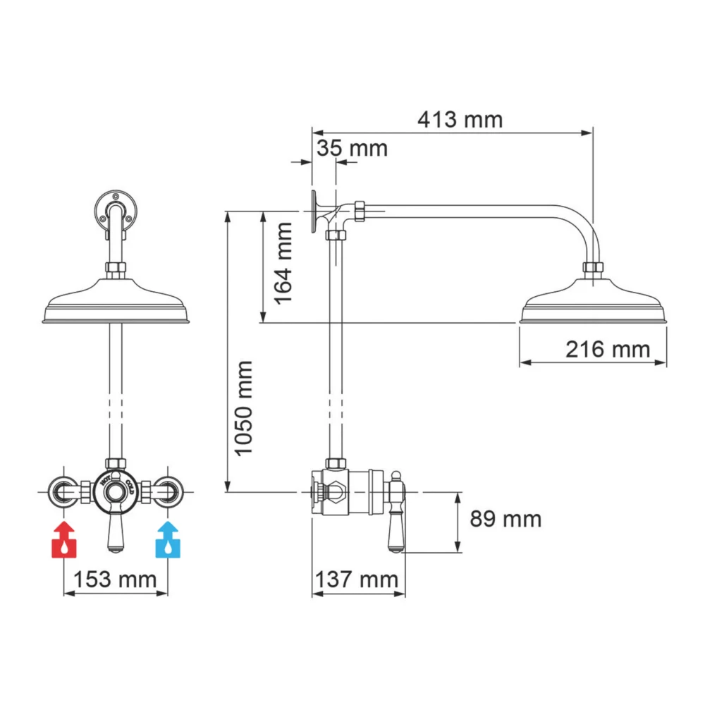 Mira Realm ER Rear-Fed Exposed Chrome Thermostatic Shower - Image 4