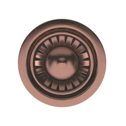 ETAL Sink Strainer Waste With Overflow & Cover Plate Copper 90mm