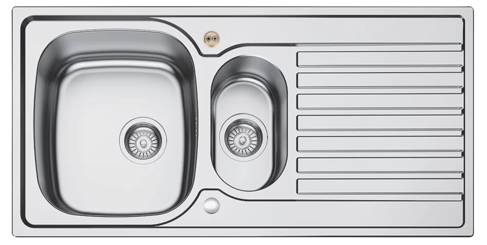 Bristan Inox 1.5 Bowl Stainless Steel Easyfit Universal Kitchen Sink 1000 X 500mm
