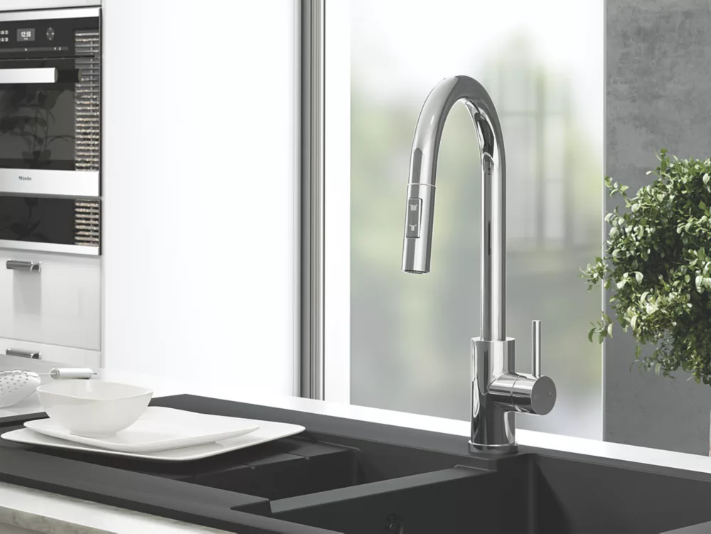 ETAL Cato Pull-Out Kitchen Mixer Tap Polished Chrome - Image 4