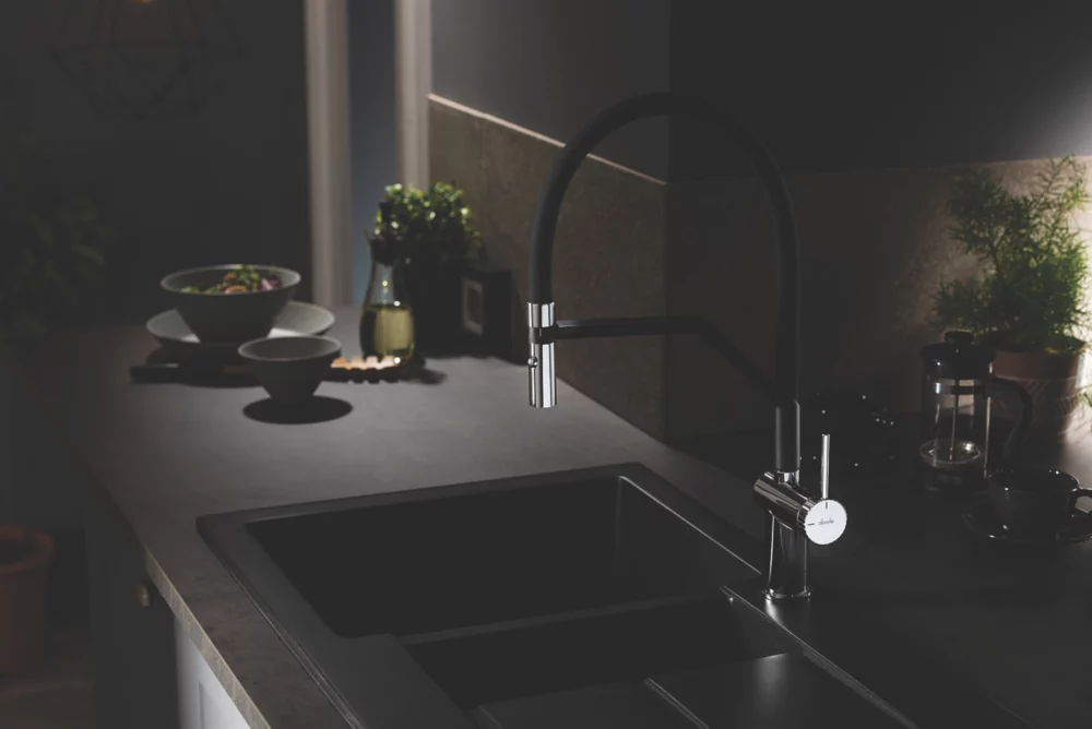 Abode Fraction Semi-Professional Mono Mixer Kitchen Tap Chrome - Image 2