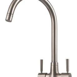 Clearwater Davina Dual-Lever Bridge Mixer Tap Brushed Nickel PVD
