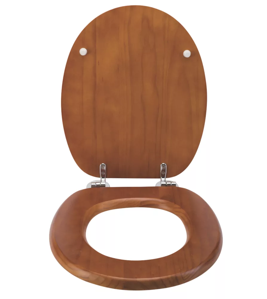 Croydex Davos Standard Closing Toilet Seat Pine Antique - Image 2
