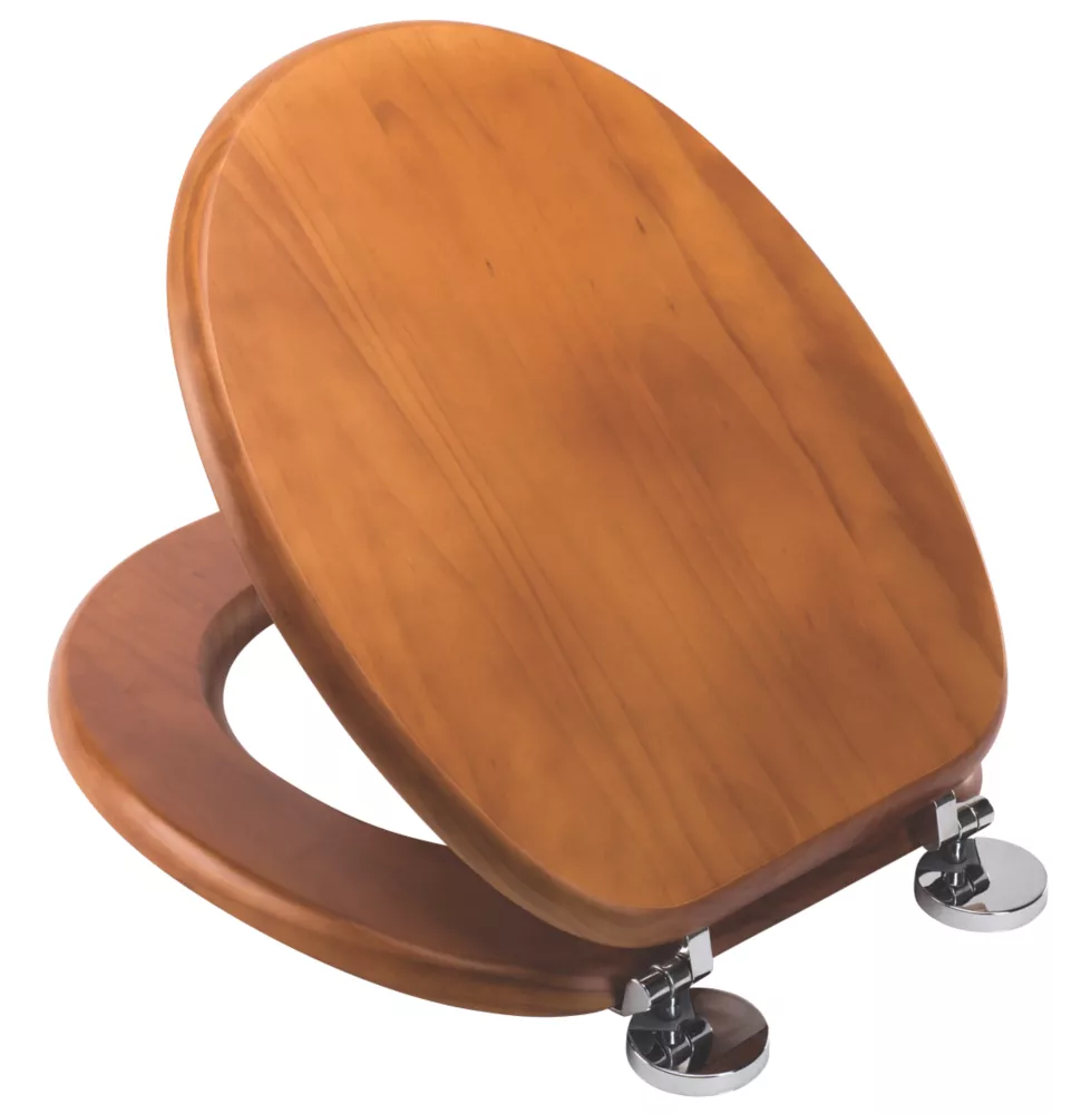 Croydex Davos Standard Closing Toilet Seat Pine Antique