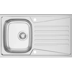 Clearwater TRION 1 Bowl Stainless Steel Single Drainer Reversible Kitchen Sink 860 X 500mm