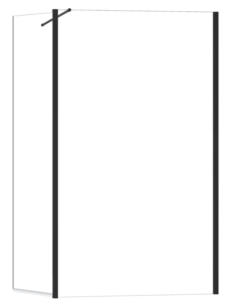 Triton Neo Frameless Showerwall & Swivel Panel Black 900 X 2000mm