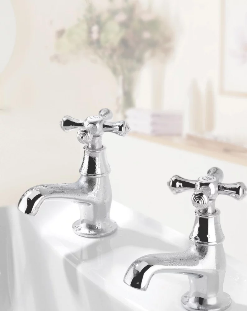 Bristan Colonial Bathroom Basin Taps Chrome - Image 3