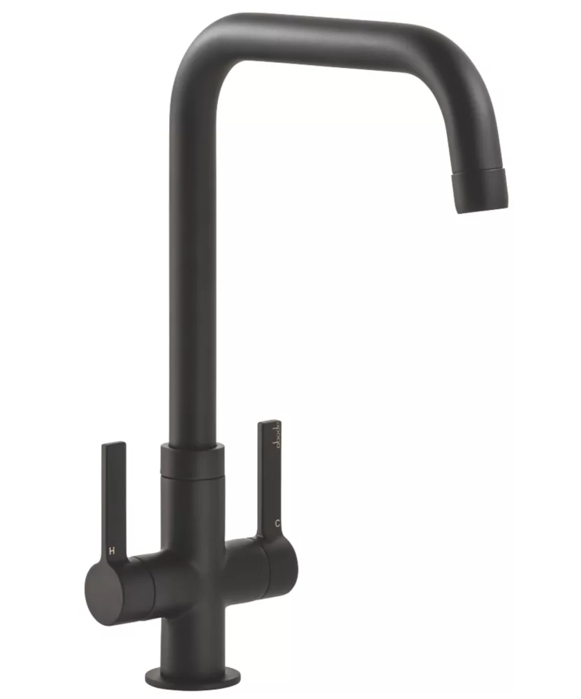 Abode Pico Quad Dual-Lever Mono Mixer Kitchen Tap Matt Black