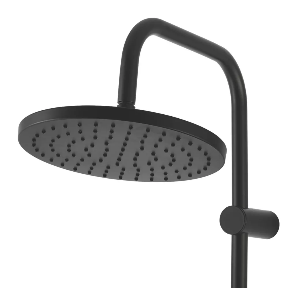 Swirl Rear-Fed Exposed Black Thermostatic Concentric Mixer Shower With Diverter - Image 2