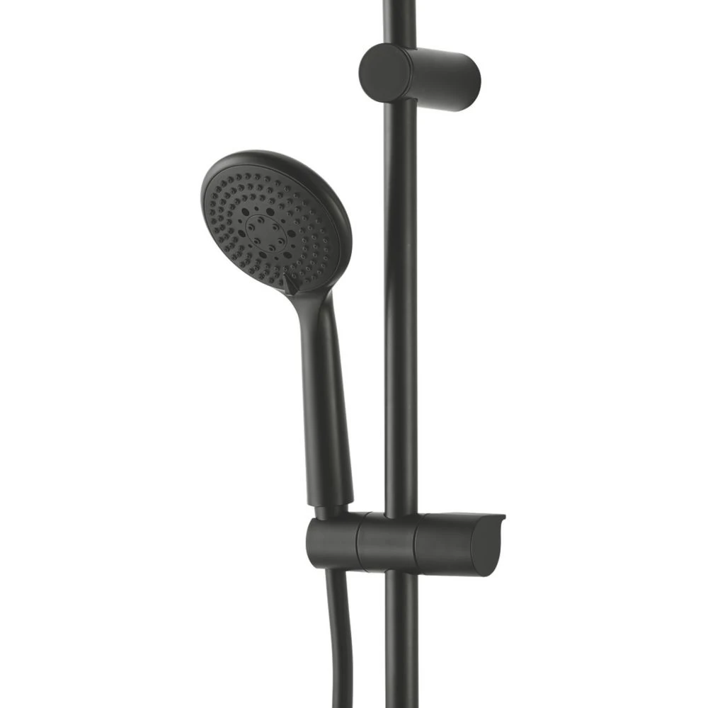Swirl Rear-Fed Exposed Black Thermostatic Concentric Mixer Shower With Diverter - Image 3