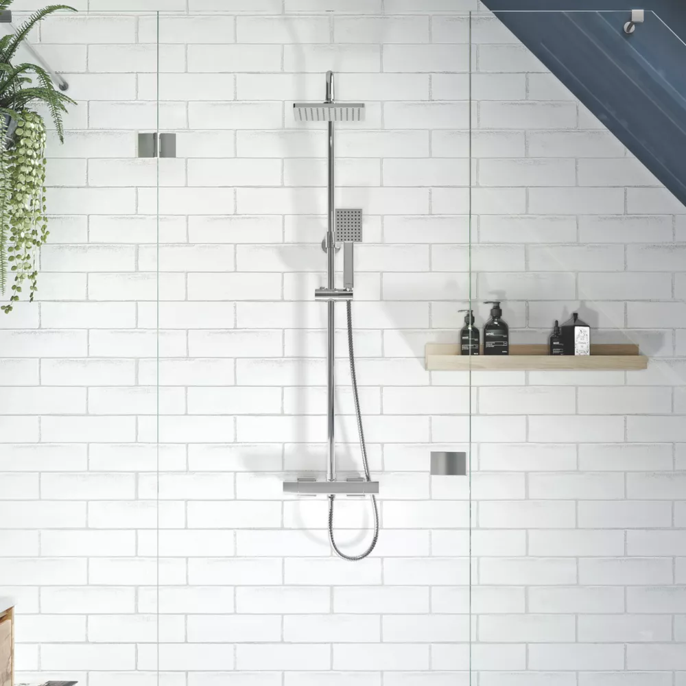 Gainsborough Square Dual Outlet HP Rear-Fed Exposed Chrome Thermostatic Cool Touch Mixer Shower - Image 5