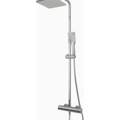 Gainsborough Square Dual Outlet HP Rear-Fed Exposed Chrome Thermostatic Cool Touch Mixer Shower