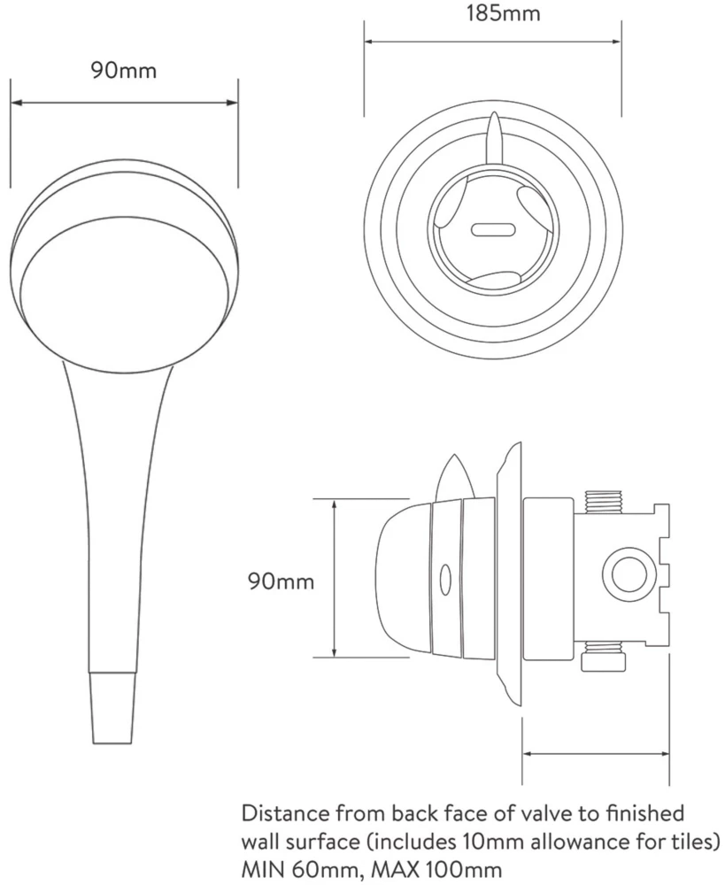 Aqualisa Aquavalve Rear-Fed Concealed Chrome Thermostatic Mixer Shower - Image 4
