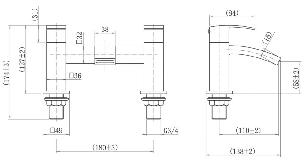 ETAL Kinlin Bath Filler Tap - Image 2