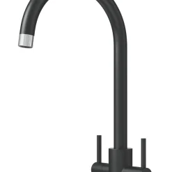 ETAL Sorrento Twin Lever Kitchen Mixer Tap Matt Black