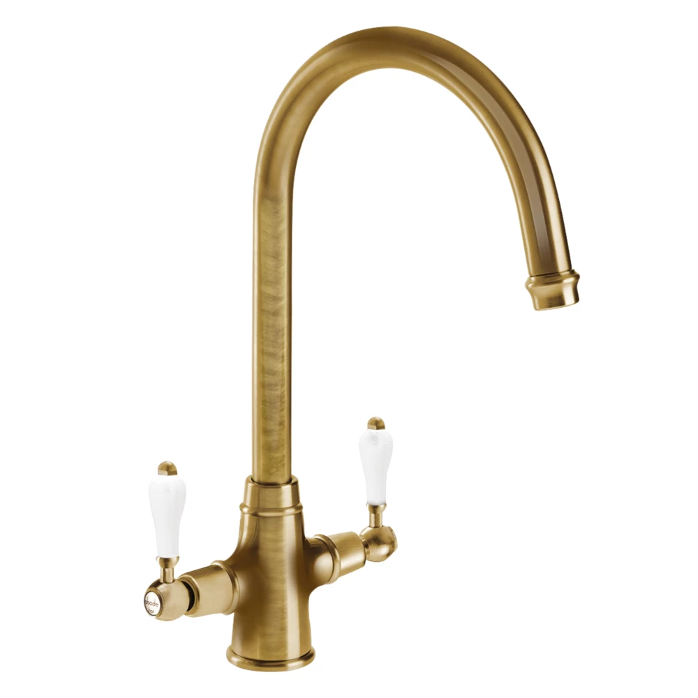Abode Ludlow Traditional Kitchen Mixer Tap Antique Brass