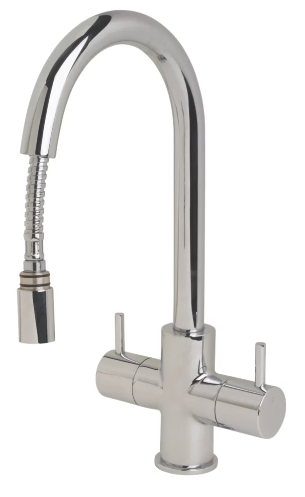 Swirl Fresco 907015 Pull-Out Mono Mixer Kitchen Tap Chrome - Image 2