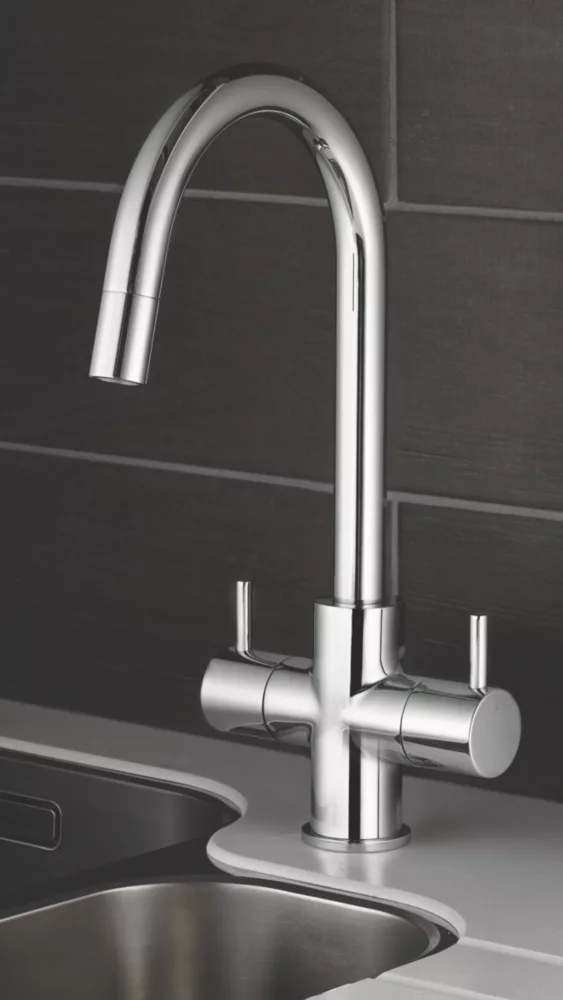 Swirl Fresco 907015 Pull-Out Mono Mixer Kitchen Tap Chrome - Image 3