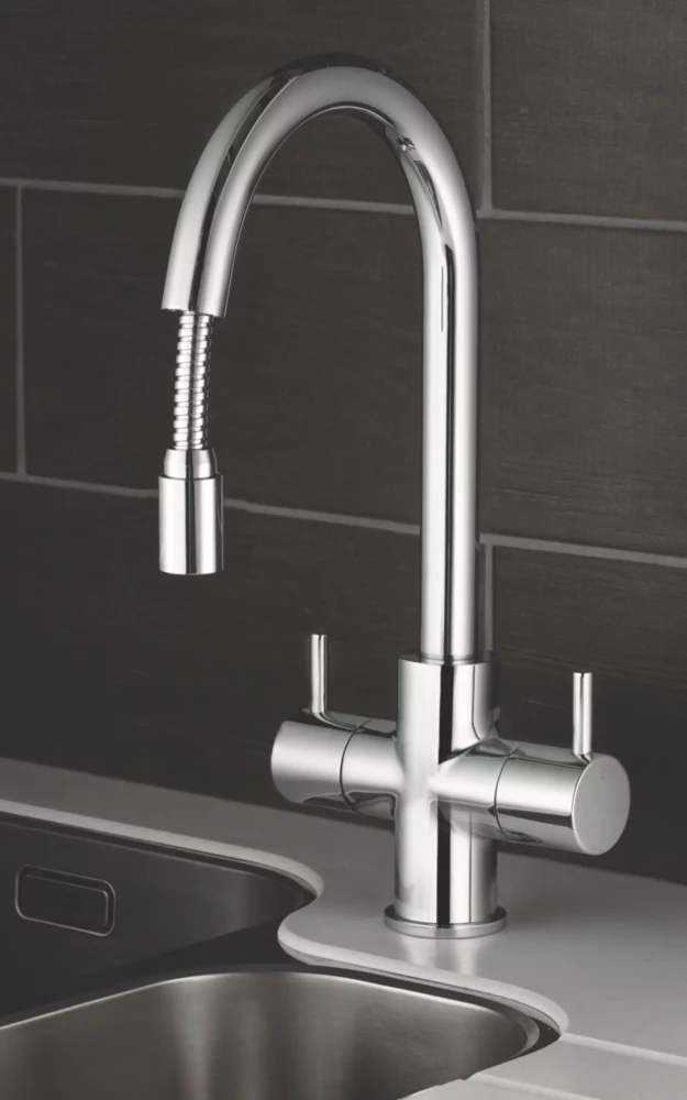 Swirl Fresco 907015 Pull-Out Mono Mixer Kitchen Tap Chrome - Image 4