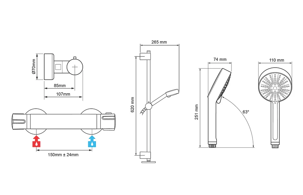 Mira Atom EV Rear-Fed Exposed Chrome Thermostatic Mixer Shower - Image 4