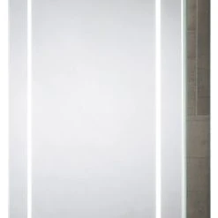Essentials 1-Door Mirrored Bathroom Cabinet With Shaver Socket & Demister With 3560lm LED Light Chrome Effect 500 X 138 X 700mm