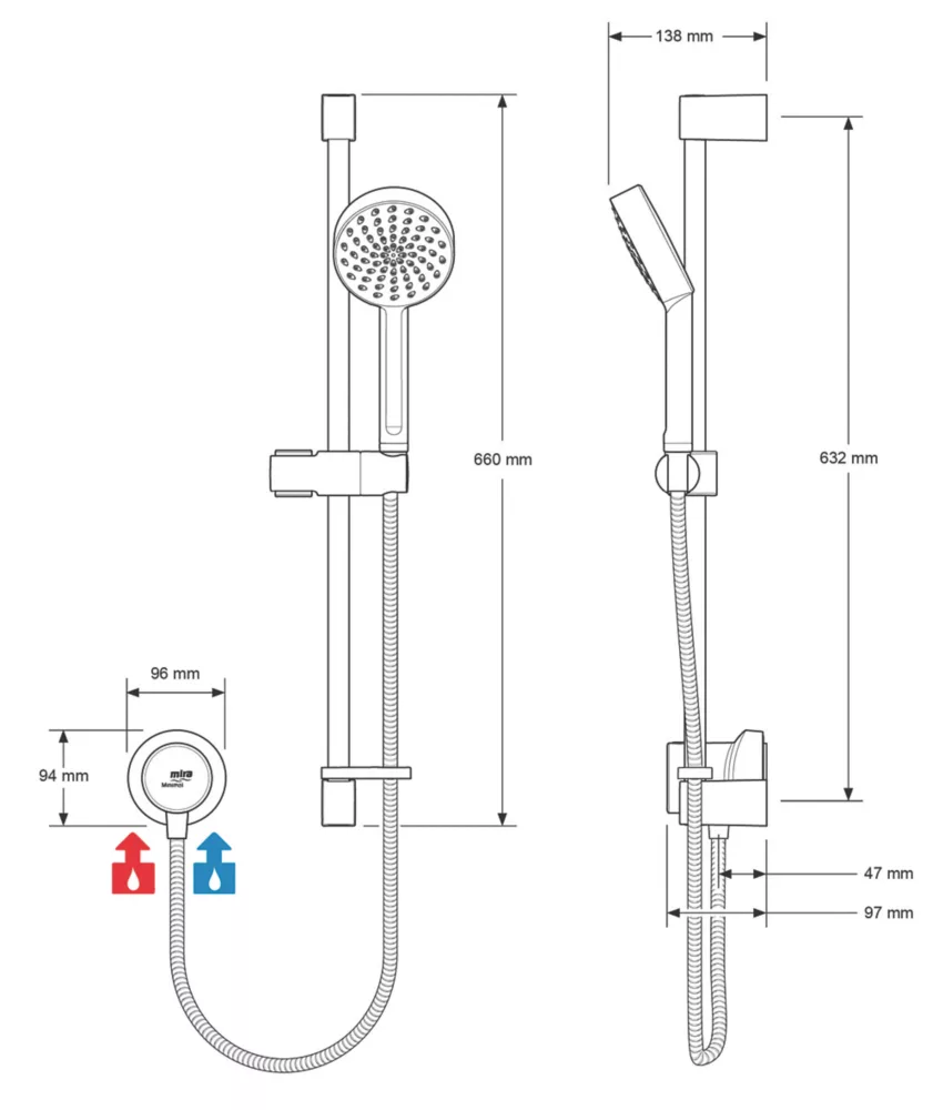 Mira Minimal EV Rear-Fed Exposed Chrome Thermostatic Mixer Shower - Image 5