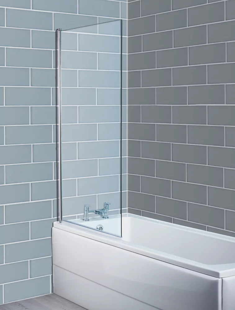 Essentials Semi-Framed Clear Bath Shower Screen 780 X 1400mm - Image 2