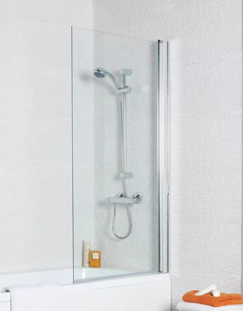 Essentials Semi-Framed Clear Bath Shower Screen 780 X 1400mm