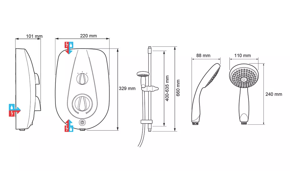 Mira Go White 9.5kW Electric Shower - Image 5
