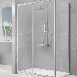 Triton Neo Eight Framed Rectangular Sliding Door Shower Enclosure Reversible Chrome 1100 X 900 X 1900mm