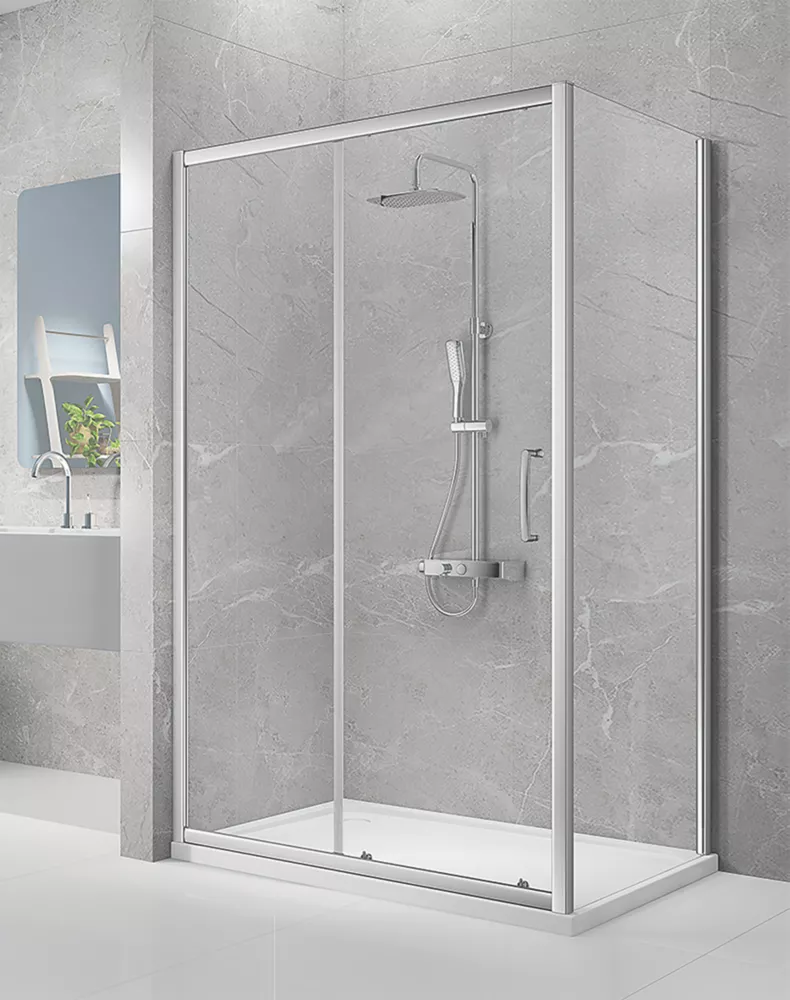 Triton Neo Eight Framed Rectangular Sliding Door Shower Enclosure Reversible Chrome 1100 X 900 X 1900mm