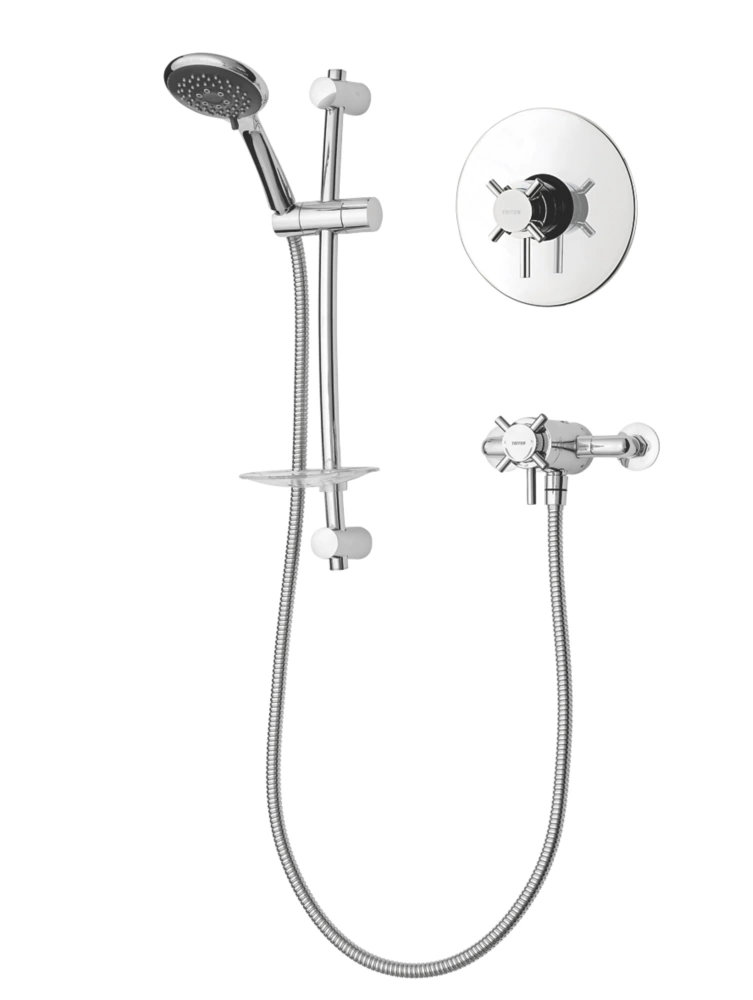 Triton Vitino Mini Rear-Fed Concealed/Exposed Chrome Thermostatic Mixer Shower