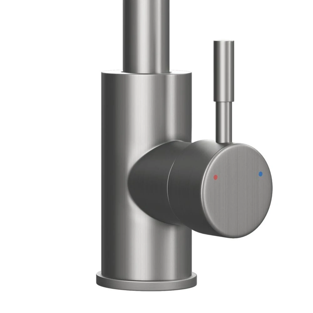 ETAL Holly Single Lever Mono Mixer Kitchen Tap Brushed Steel - Image 2