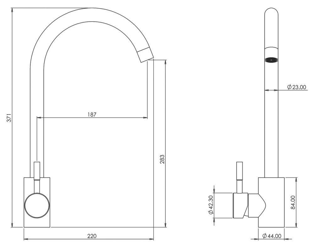 ETAL Holly Single Lever Mono Mixer Kitchen Tap Brushed Steel - Image 4