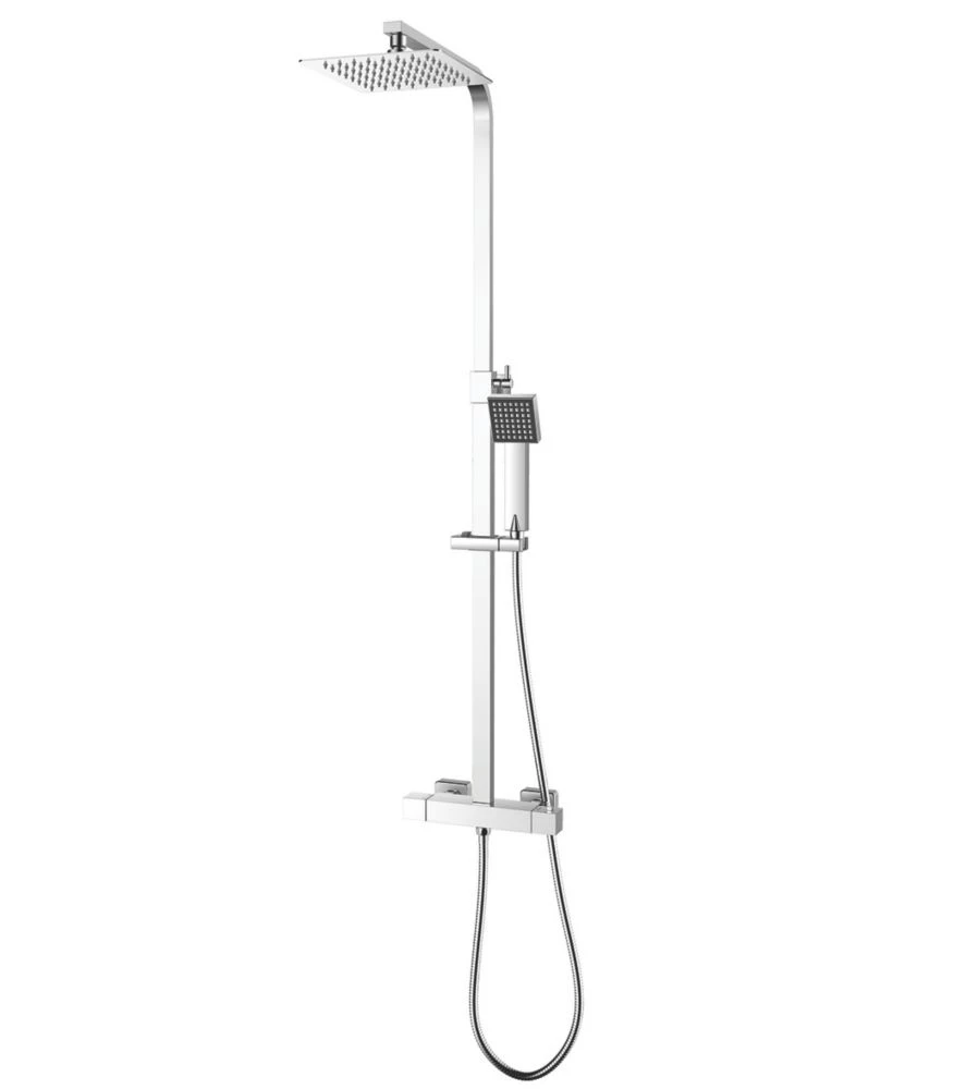 ETAL Marilia Rear-Fed Exposed Polished Chrome Thermostatic Bar Mixer Shower