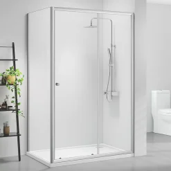 Triton Neo Six Framed Offset Quadrant Sliding Door Shower Enclosure Reversible Chrome 1200 X 760 X 1850mm